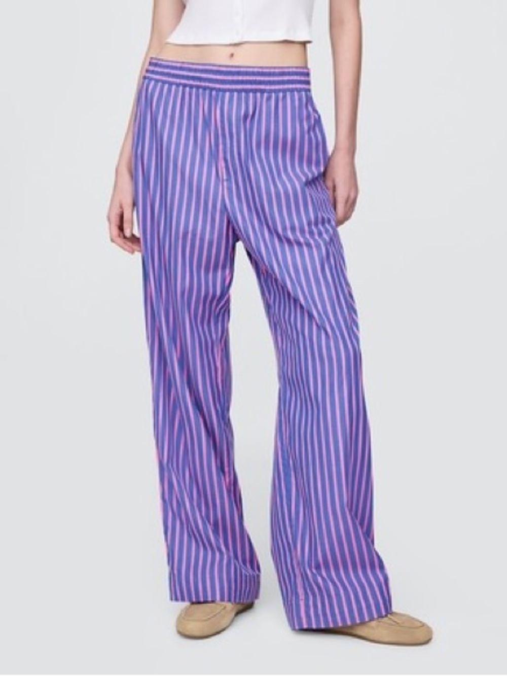 GAP cotton poplin easy wide leg pants